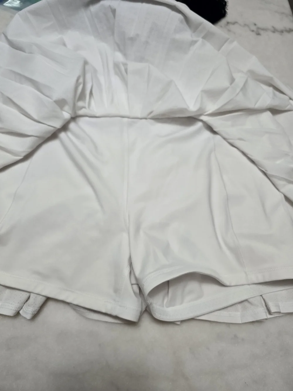 Athleta White Pleated Mini Skirt